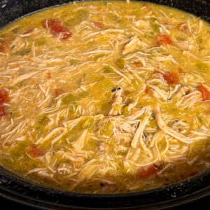 Colorado green chili made in a crockpot