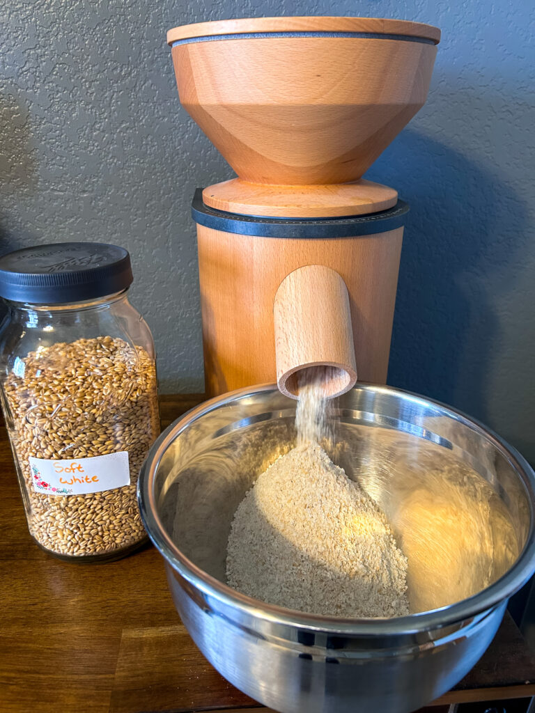 grain mill setup for fresh milled flour